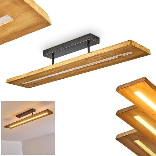 Plafonnier LED Adak bois, métal, lampe suspendue élégante - Vue principale