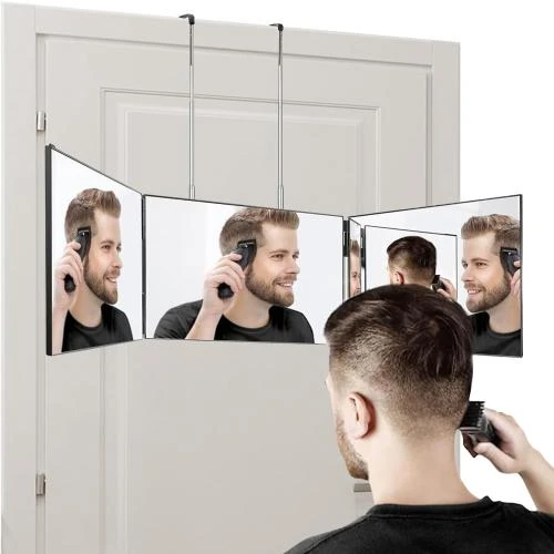 Miroir 360 GOQELK Coiffure Homme Triptyque Portable - Vue principale