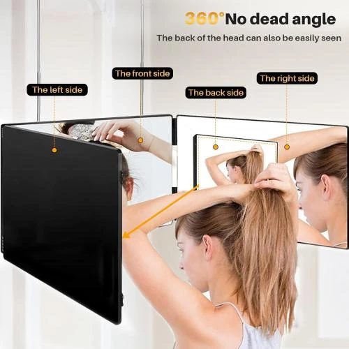 Détail de Miroir 360 GOQELK Coiffure Homme Triptyque Portable