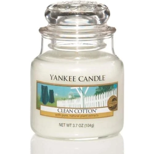 Yankee Candle Bougie Parfumée Clean Cotton, Petite - Vue principale