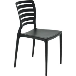 Chaise Sofia Tramontina, Polypropylène Noir, Élégance Moderne