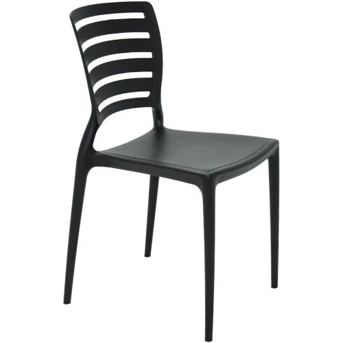 Chaise Sofia Tramontina, Polypropylène Noir, Élégance Moderne - Vue principale