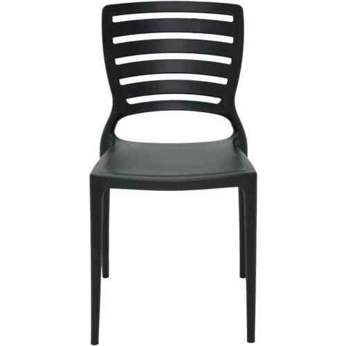 Zoom sur Chaise Sofia Tramontina, Polypropylène Noir, Élégance Moderne