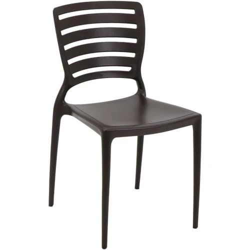 Détail de Chaise Sofia Tramontina, Polypropylène Noir, Élégance Moderne