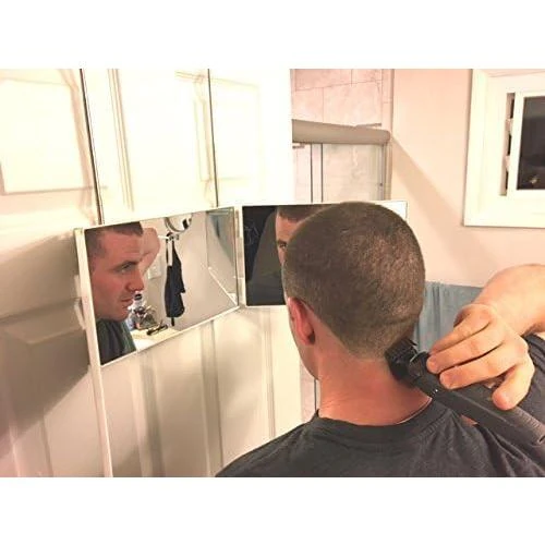 Détail de Miroir Portable Trois Volets Blanc, Maquillage, Voyage
