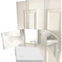 Miroir Portable Trois Volets Blanc, Maquillage, Voyage