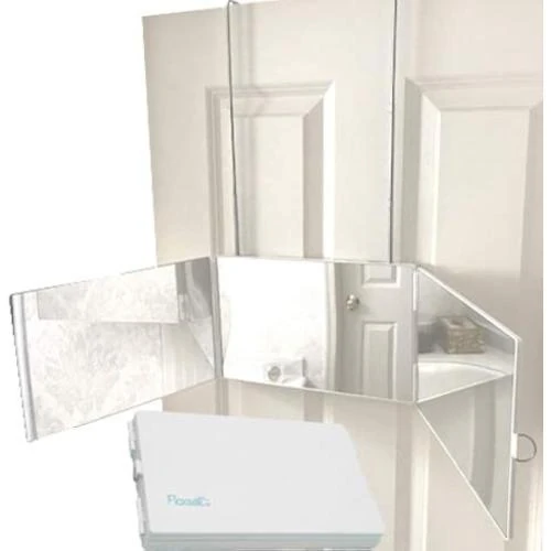 Miroir Portable Trois Volets Blanc, Maquillage, Voyage - Vue principale
