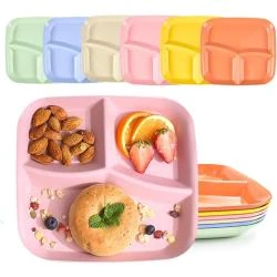Assiettes Divisées Plastique 6 PCS, Service Table Compartiment