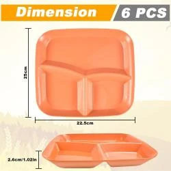 Assiettes Divisées Plastique 6 PCS, Service Table Compartiment en situation