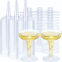 Verres Plastique 120ml, 60 Pièces, Gobelets Cocktail, Transparent