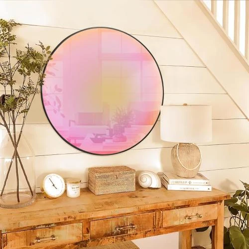 Miroir rond GlasFlength, décoration murale, reflet couleur - Vue principale