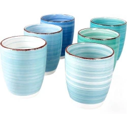 MamboCat, Lot 6 Tasses Café Gres, Motif Tourbillon