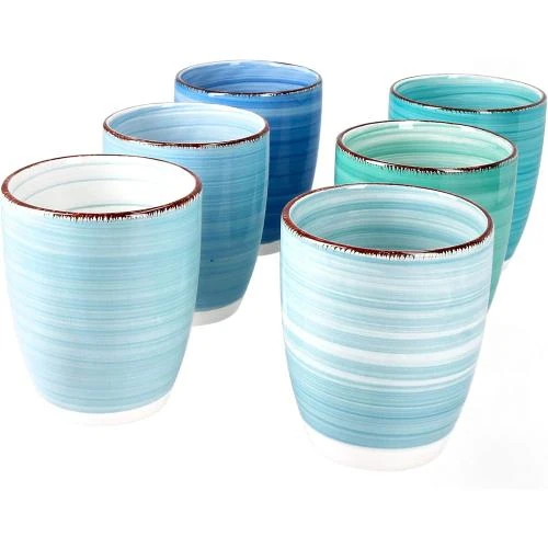 MamboCat, Lot 6 Tasses Café Gres, Motif Tourbillon - Vue principale