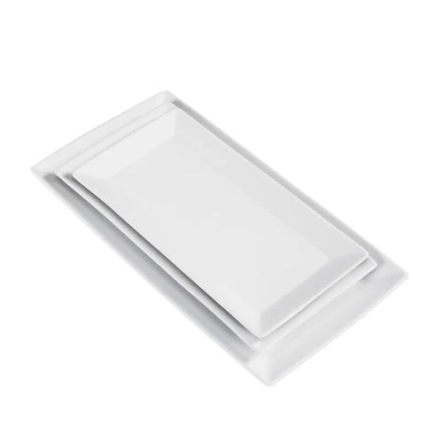 Service porcelaine 3 pièces Amazon Basics, blanc, apéritif, dessert - Vue principale