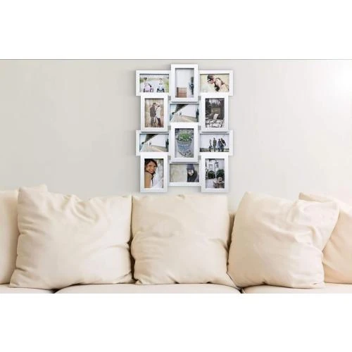 Détail de Cadre Photo Multi Applications 12 Photos Blanc