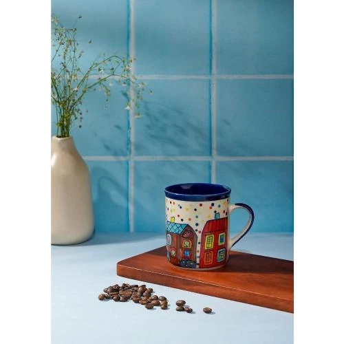 Détail de Tasse café céramique motif ville multicolore, Gall Amp Zick