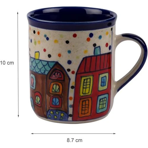 Zoom sur Tasse café céramique motif ville multicolore, Gall Amp Zick