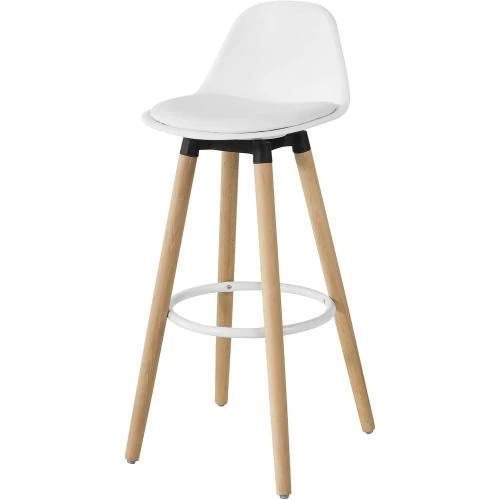 SoBuy FST70, Tabouret Bar Haut, Dossier, Blanc - Vue principale