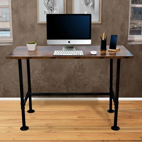 Détail de Bureau industriel rustique, poste de travail domicile