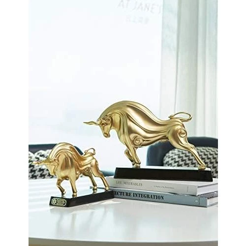 Zoom sur Sculpture Taureau Moderne en Résine - Décoration Intérieure Élégante