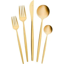Karaca Orion Couverts Dores Mats 30 Pièces Design Moderne