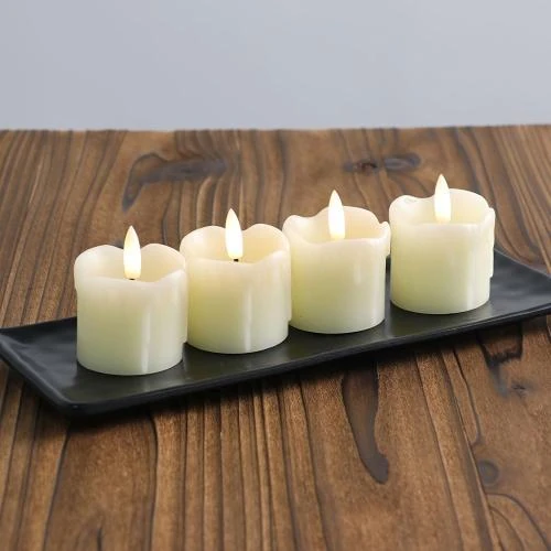 Détail de Rhytsing Bougies votives LED ivoire, cire véritable, minuteur