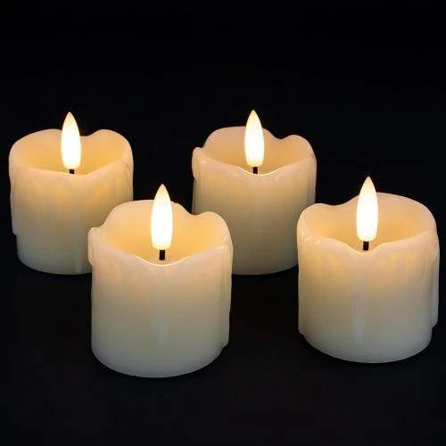 Rhytsing Bougies votives LED ivoire, cire véritable, minuteur - Vue principale
