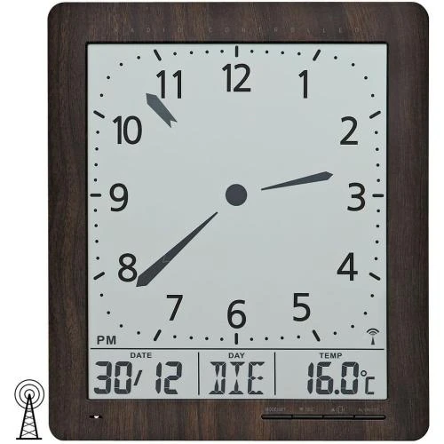 Détail de Horloge murale numérique radio pilotée Ams, date, température
