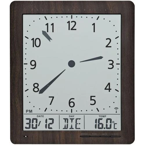 Horloge murale numérique radio pilotée Ams, date, température - Vue principale