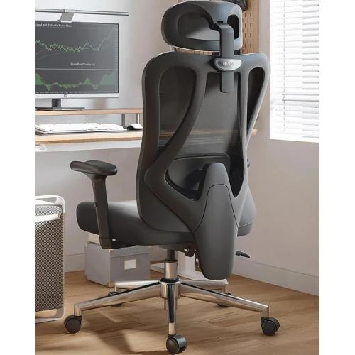 Chaise Bureau Ergonomique Noir, Support Lombaire, Repose Pied - Vue principale