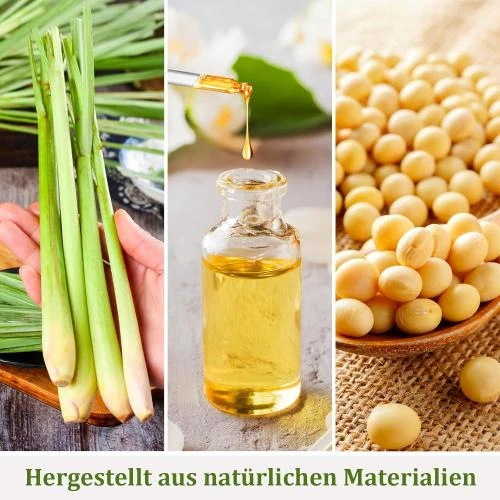 Zoom sur Bougies Citronnelle Extérieur Serntscoy, 100h, Cire Soja
