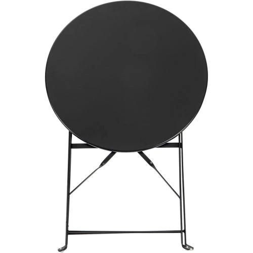 Zoom sur Bistro Set 3 Pièces Noir, Meubles de Jardin Pliants