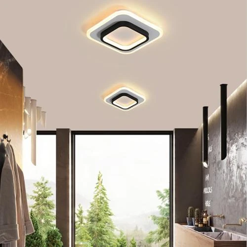 Plafonnier LED Moderne Noir, Luminaire 30W 3375LM - Vue principale