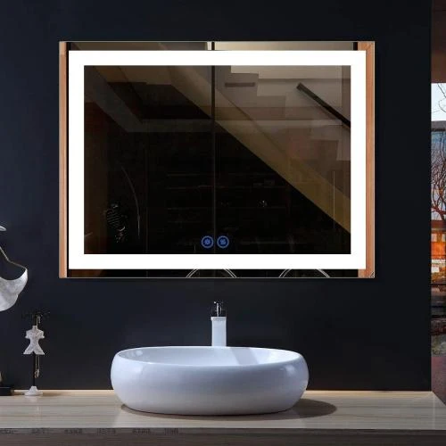 Miroir Salle de Bain LED Argent, Anti-Fog, Bluetooth - Vue principale
