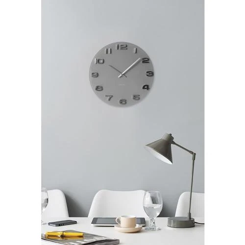 Détail de Horloge Vintage Karlsson Rond Verre Gris Élégante