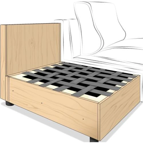Détail de Sangle élastique canape, fixation robuste, 20 mètres