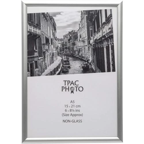 Cadre photo aluminium argenté A5, Hampton Frames - Vue principale