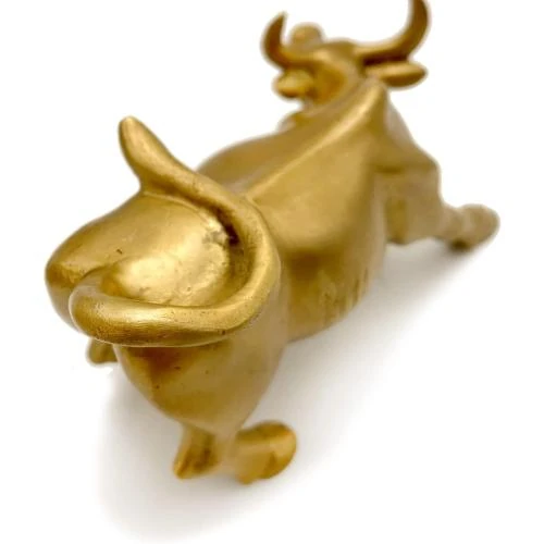 Zoom sur Lizipai Statue Taureau Feng Shui Laiton Chance Richesse