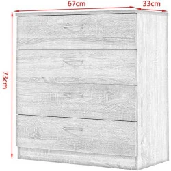 Table de Chevet Anaelle Panana, Commode Bois, 4 Tiroirs en situation