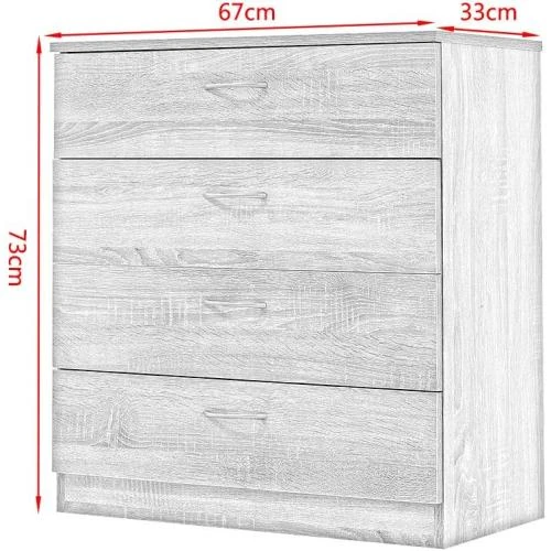 Détail de Table de Chevet Anaelle Panana, Commode Bois, 4 Tiroirs