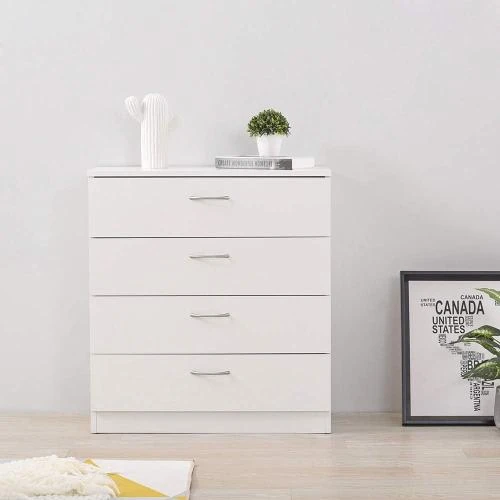Zoom sur Table de Chevet Anaelle Panana, Commode Bois, 4 Tiroirs