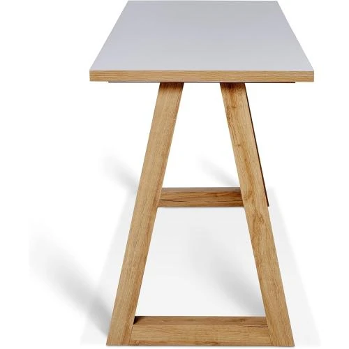 Zoom sur Bureau Rectangulaire Movian, Écriture, Blanc, Design Moderne