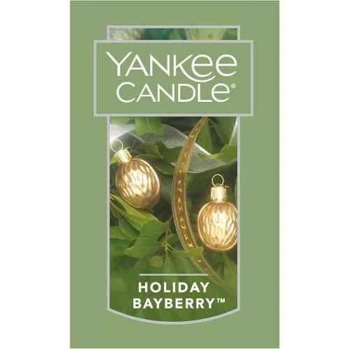 Détail de Bougie parfumée Holiday Bayberry, Yankee Candle, verre, vert