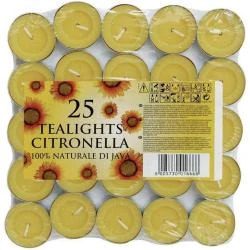 Bougies chauffe-plat Citronnelle, Lot de 25 pièces