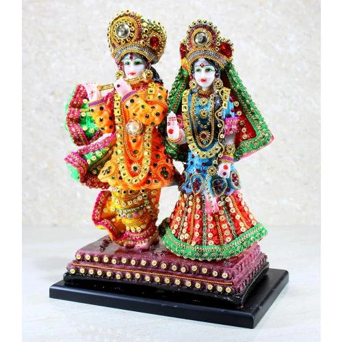 Zoom sur eSplanade Radha Krishna Kishan Murti Sculpture Idole