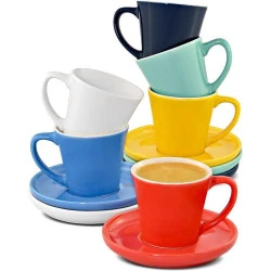 Tasses à Café Expresso en Céramique Multicolore, Lot 6