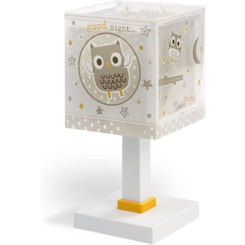 Détail de Lampe de table enfant Good Night Hiboux Beige, Dalber