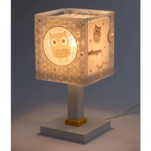 Zoom sur Lampe de table enfant Good Night Hiboux Beige, Dalber