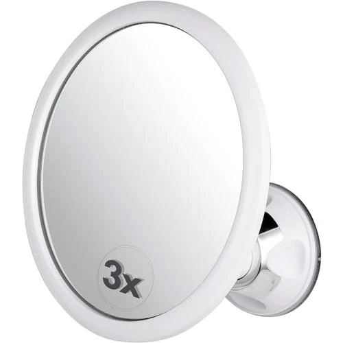 Miroir Douche Rond Grossissant 3X Mirrorvana, Incassable - Vue principale