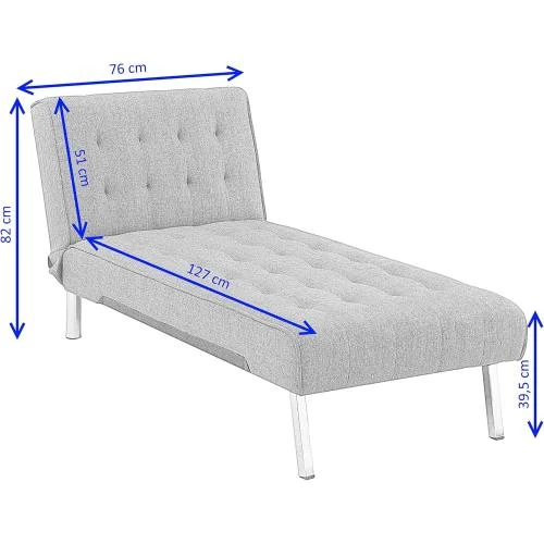 Zoom sur Chaise Longue Relaxation Atlantic Home Collection, Gris